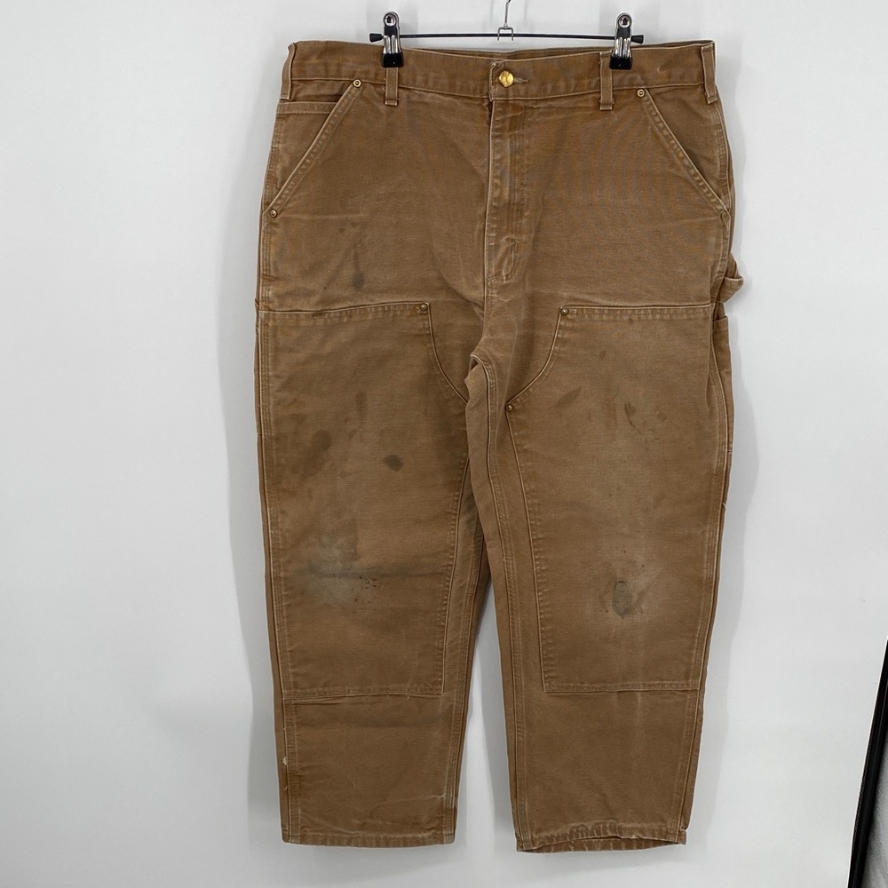 Carhartt Men’s Brown Work Pants Dungaree Fit 38 x 30